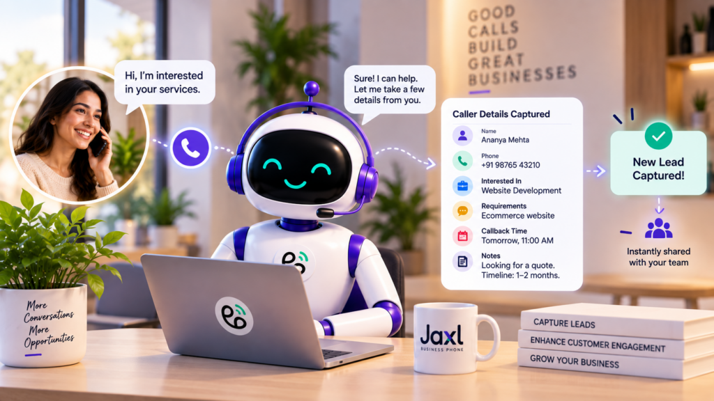 How AI receptionists capture leads and caller details.